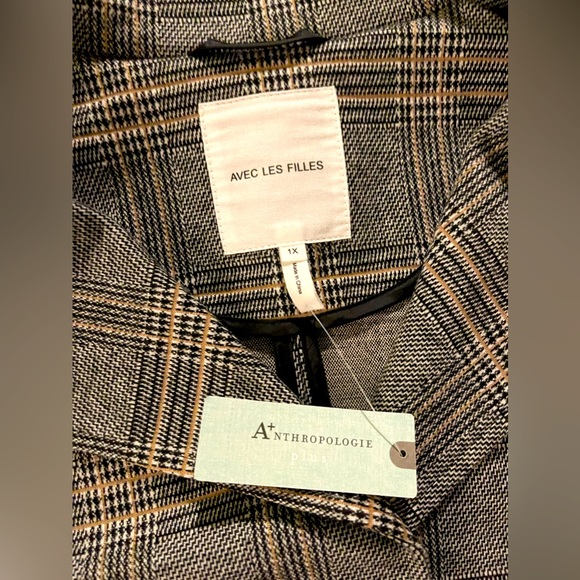 Anthropologie Avec Les Filles Longline Plaid Blazer - Picture 10 of 13